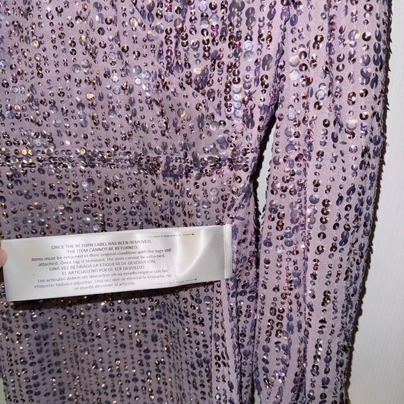 Mac Duggal Sequin Long Sleeve Cocktail Midi Dress size 4 - Picture 4 of 7